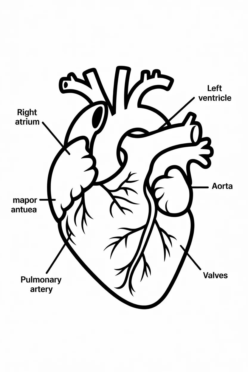 5 Human Heart Coloring Pages Free Printable 