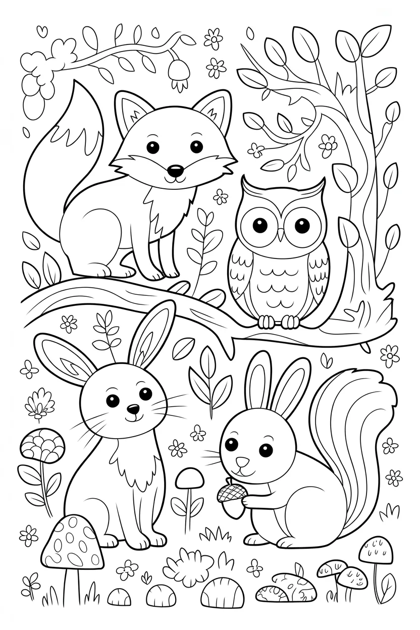 forest animal coloring pages