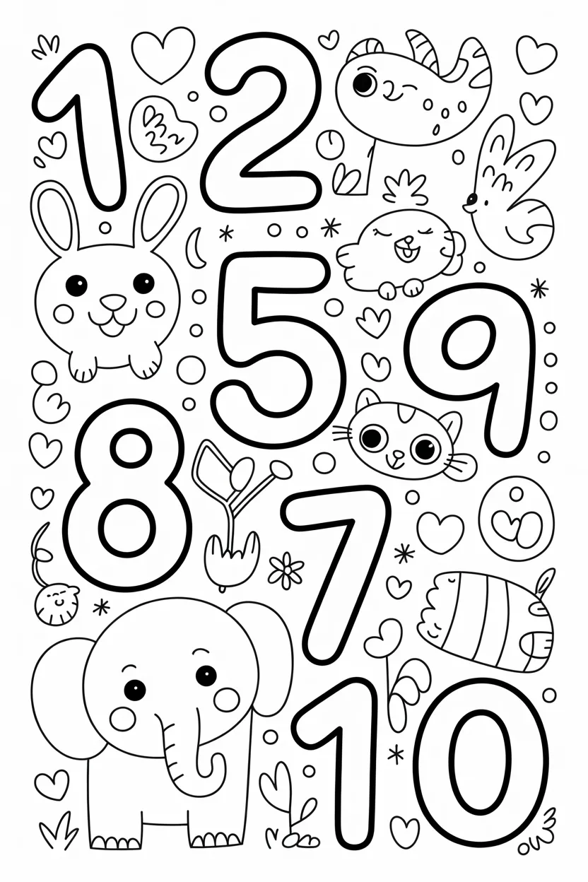 counting coloring pages free printable