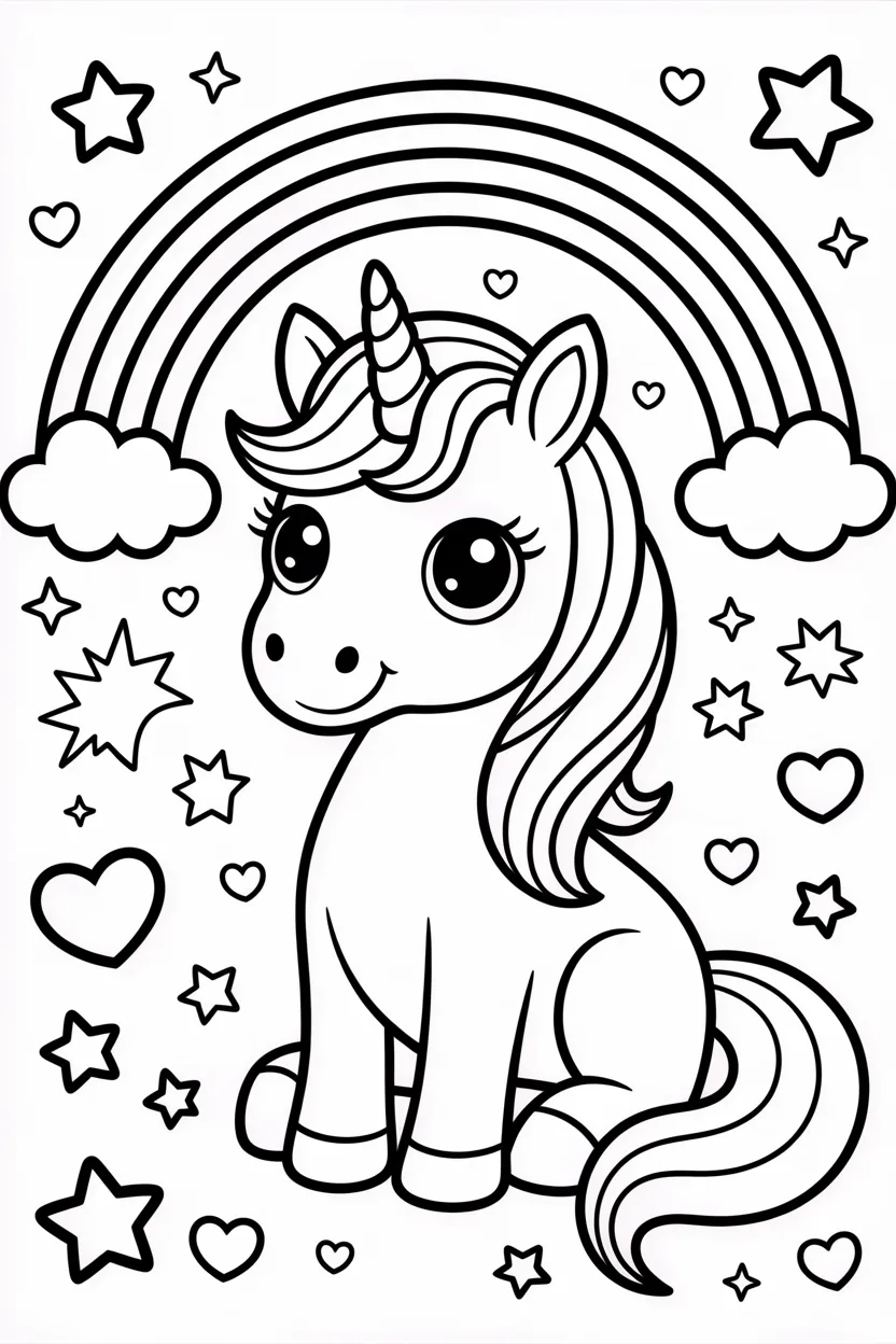 cute unicorn coloring pages free printable