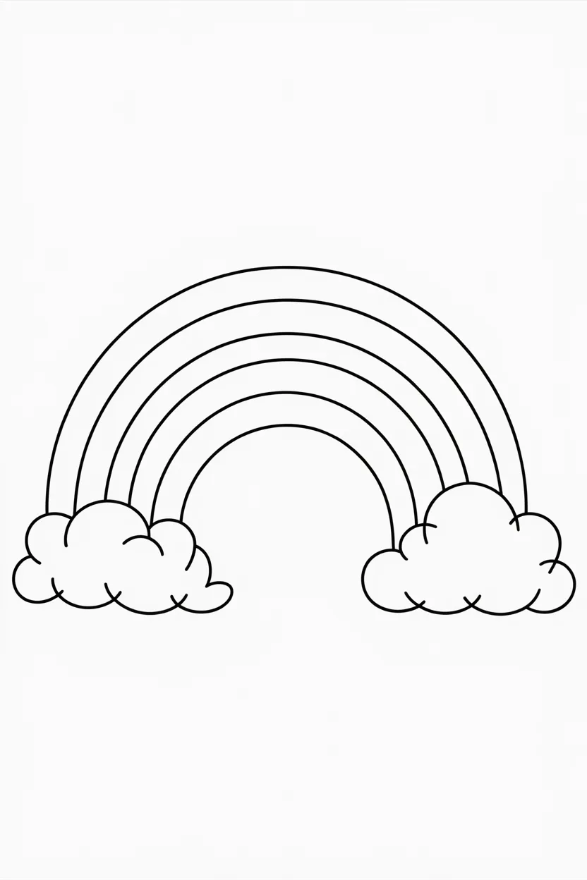 5 Rainbow coloring pages free printable