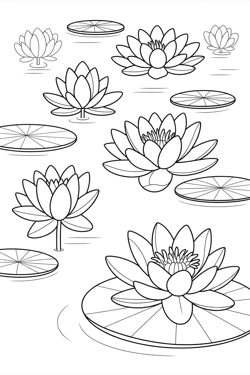 Lotus flowers coloring pages free printable