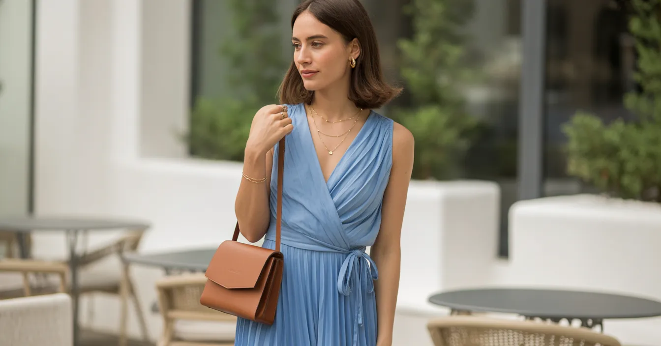 Elegant Wrap Dress with Delicate Details
