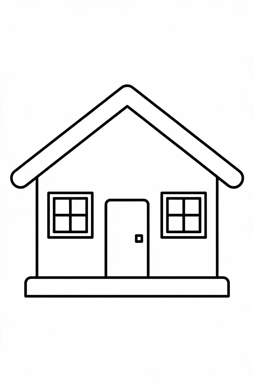 Easy House Coloring Pages Free Printable