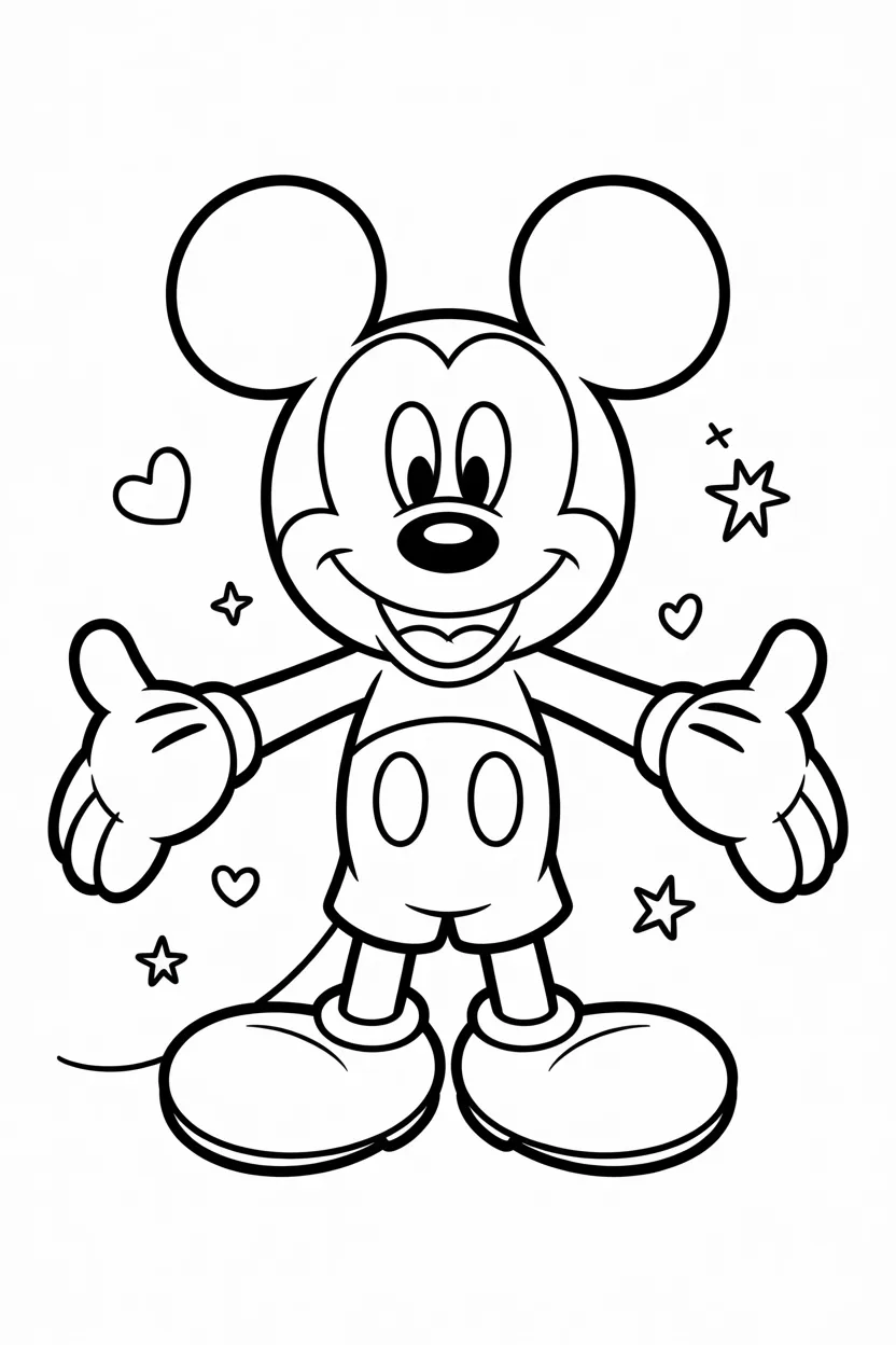4 Mickey Mouse coloring pages free printable