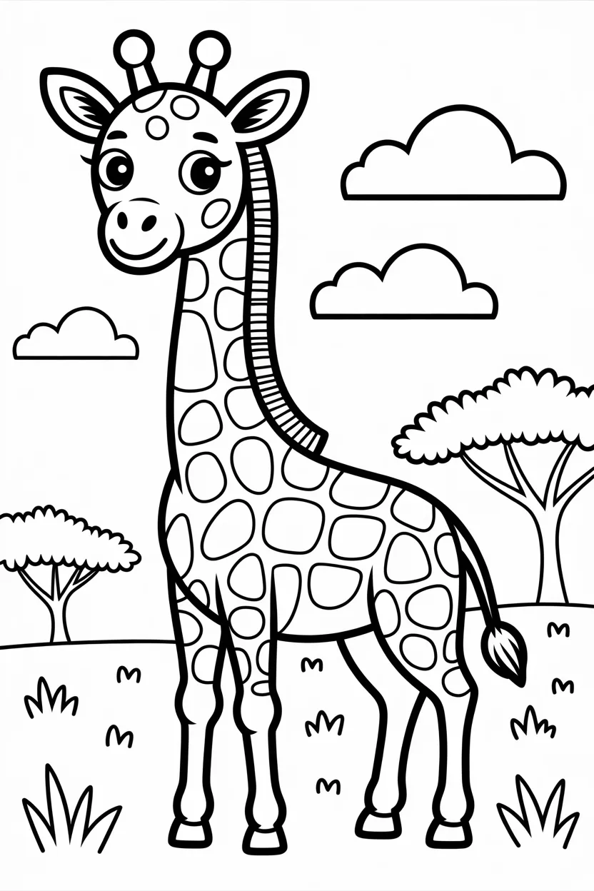 5 giraffe coloring pages free printable