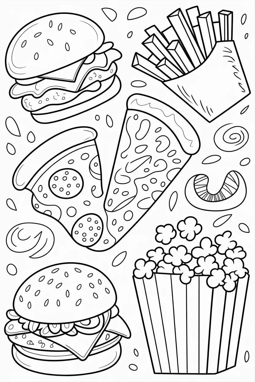 food doodle coloring pages free printable