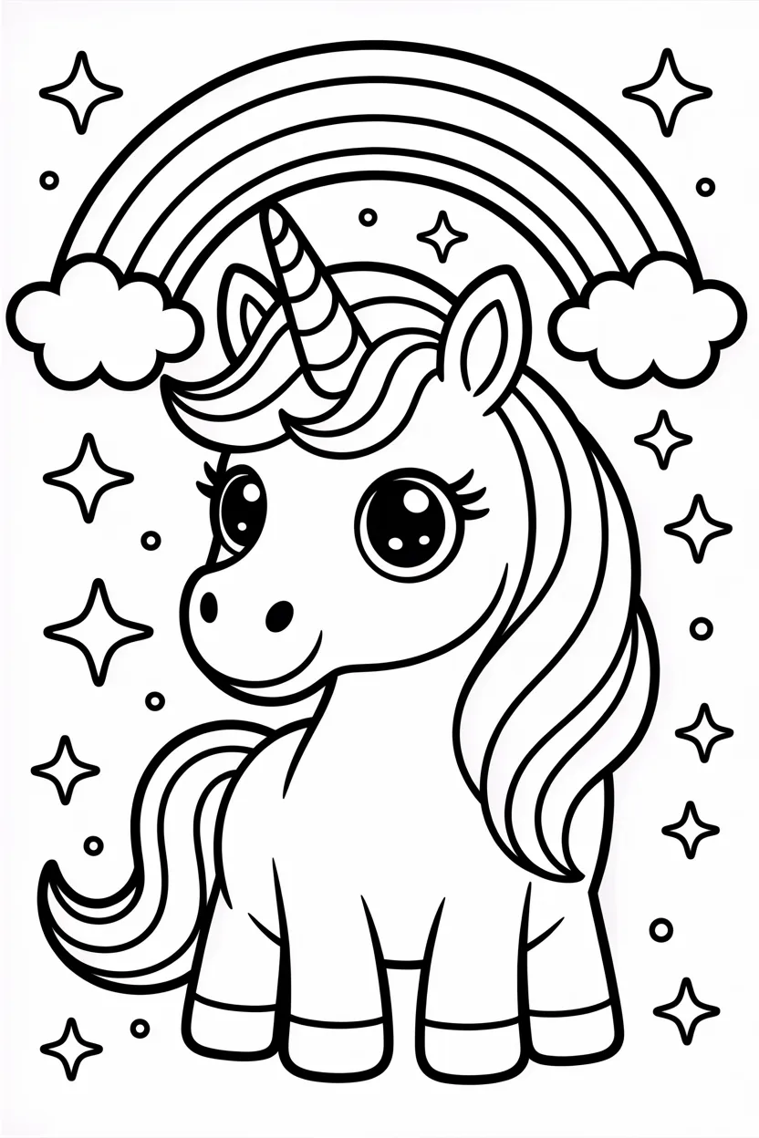 cute unicorn coloring pages free printable