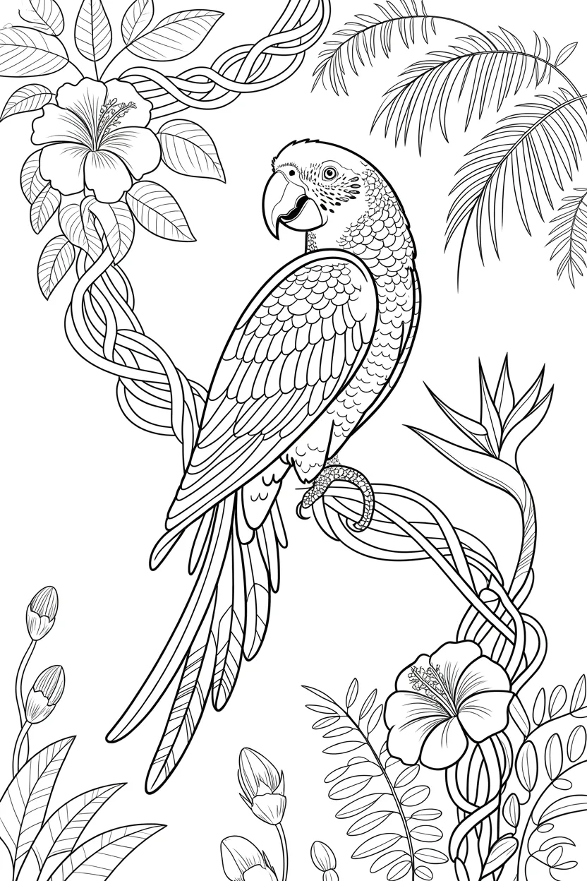 cute parrot coloring pages free printable