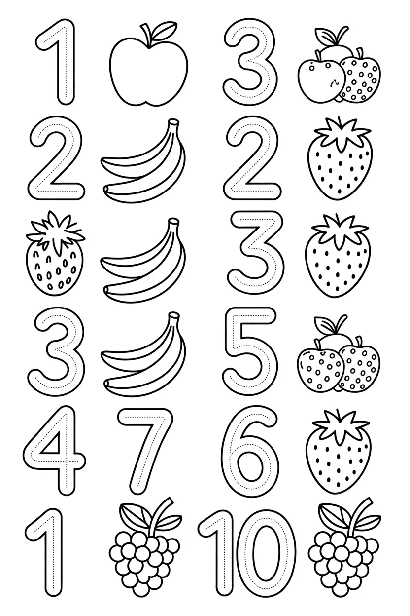 5 Count and Trace Activity Pages Free Printable