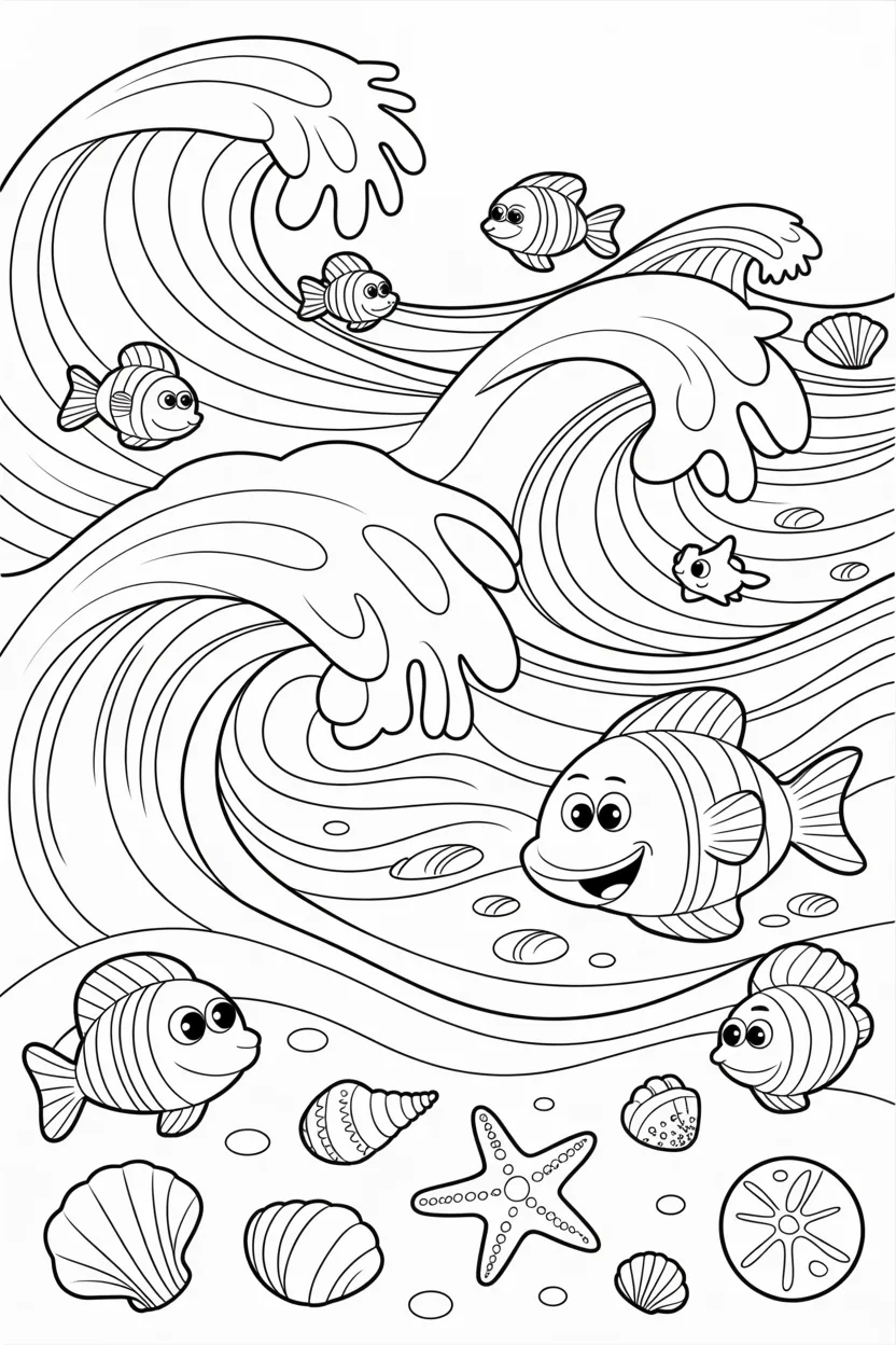 Ocean waves coloring pages