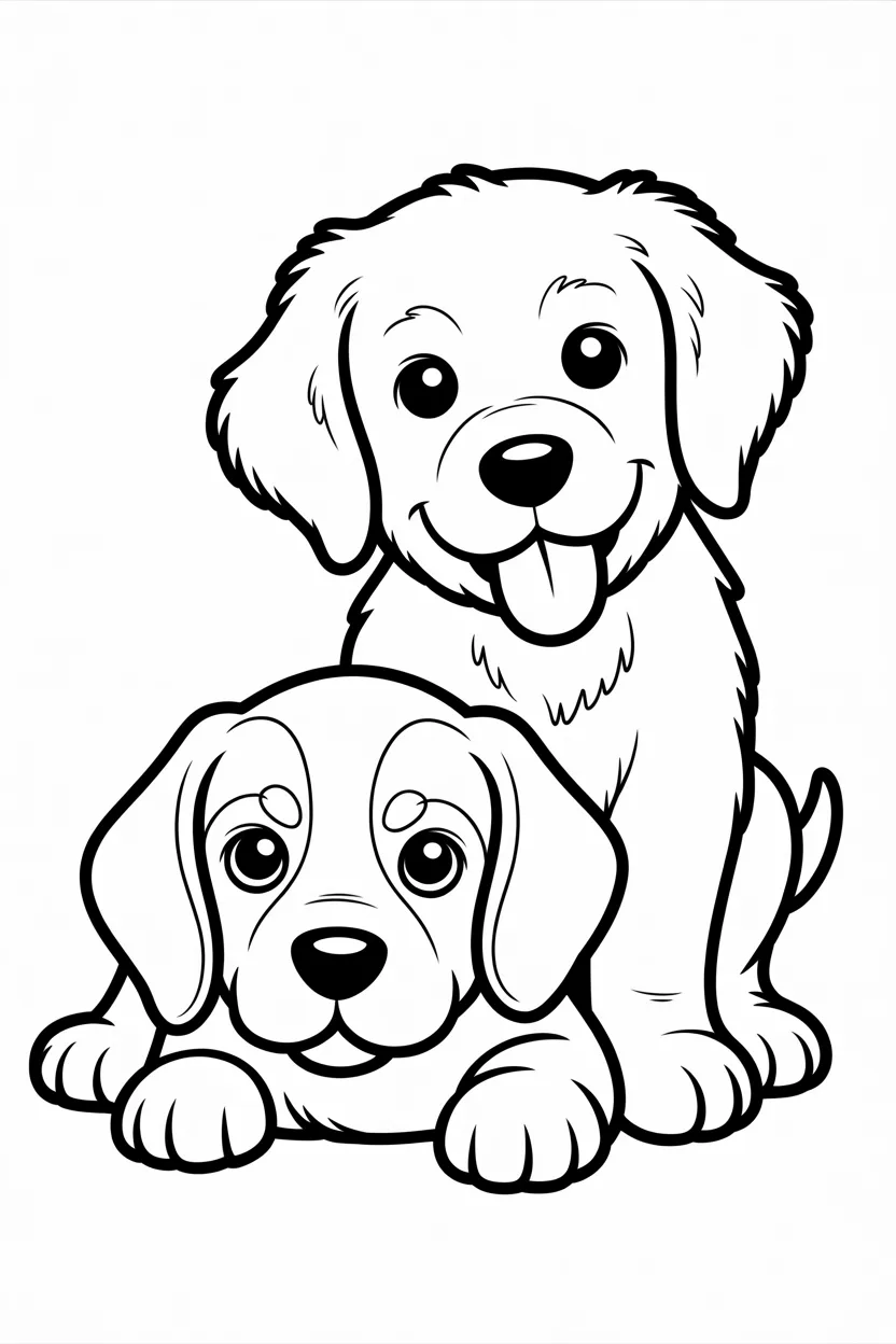 cute dogs coloring pages free printable 