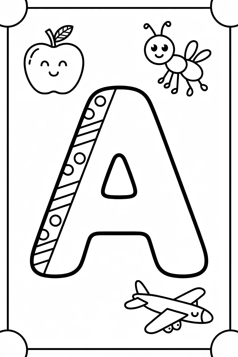 5 Letter A coloring pages free printable
