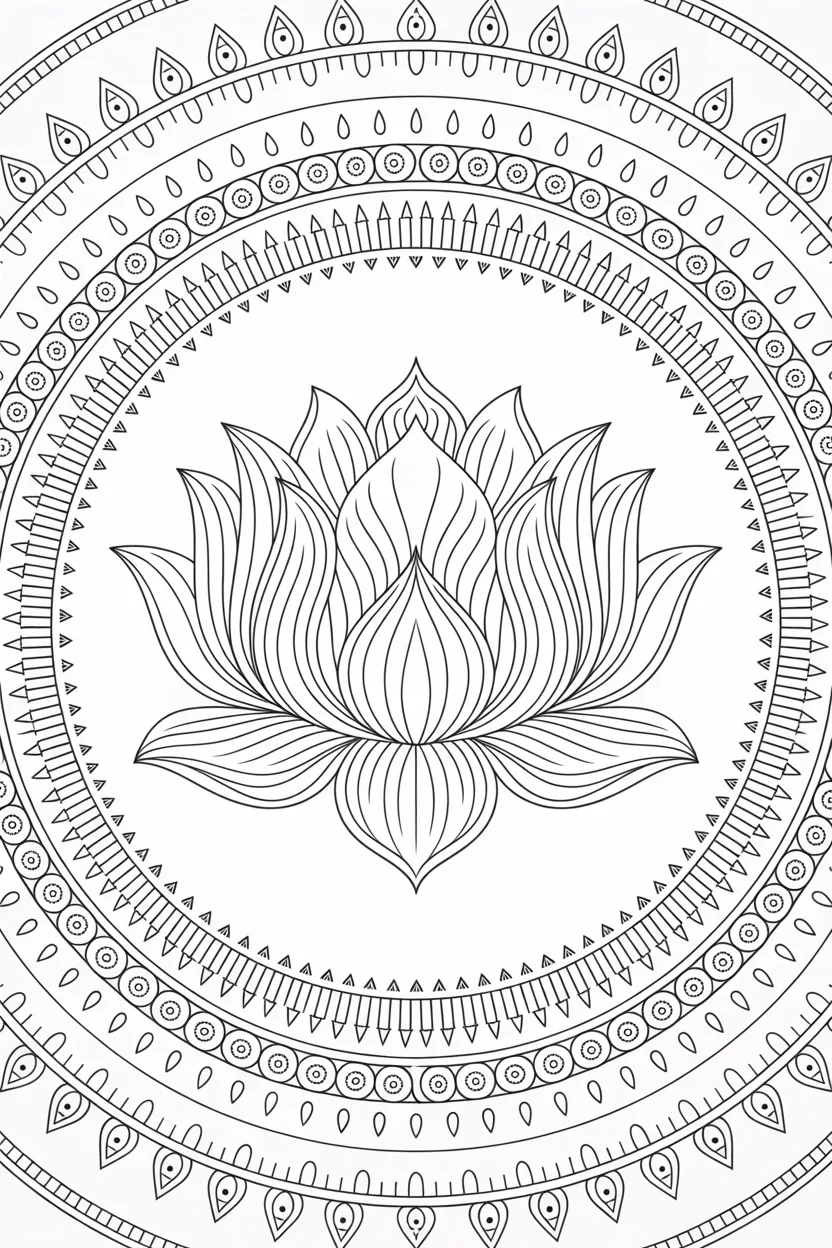 Lotus Mandala coloring pages