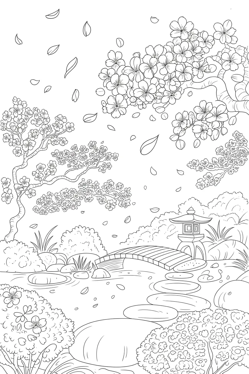 Cherry blossom coloring pages free printable