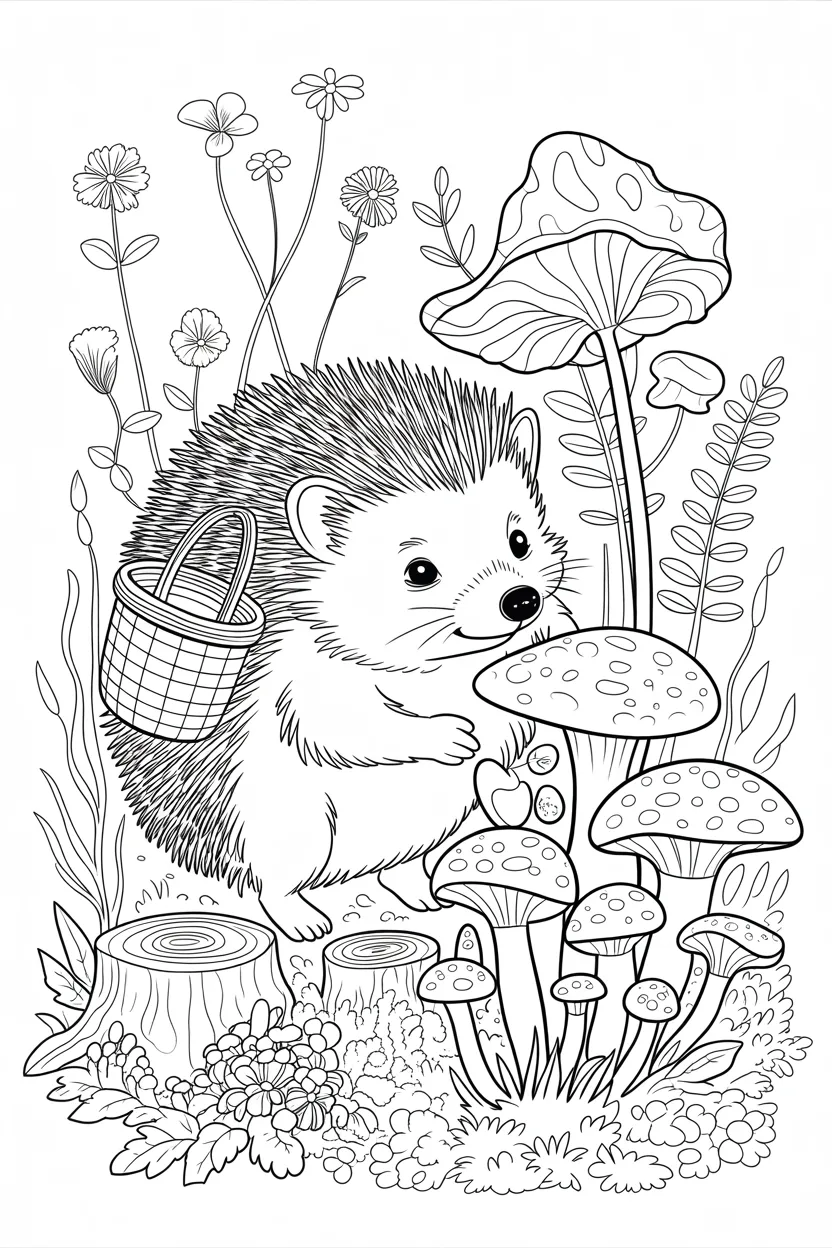cute hedgehog coloring pages free printable