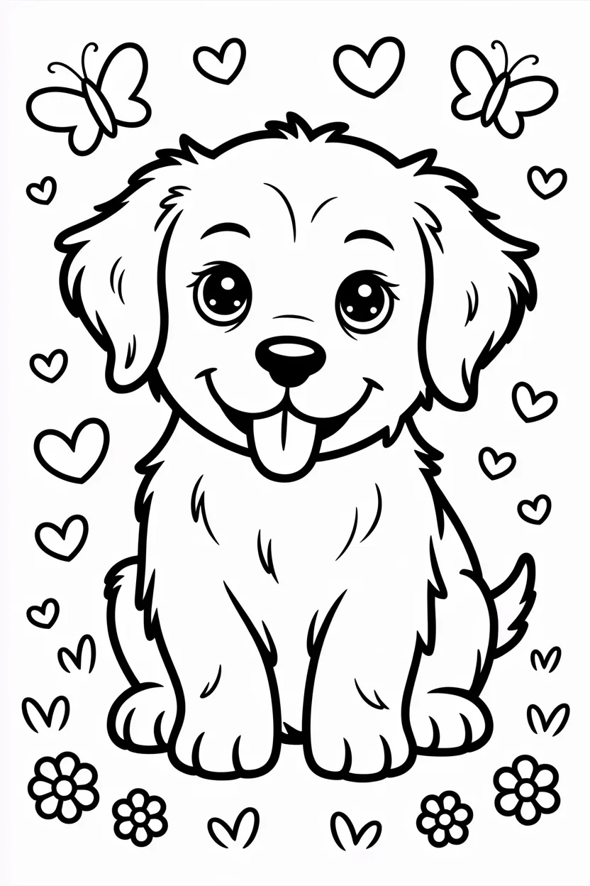 Cute Puppy coloring pages free printable