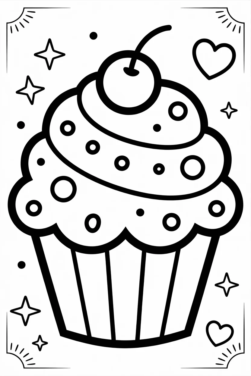 5 cupcakes coloring pages free printable