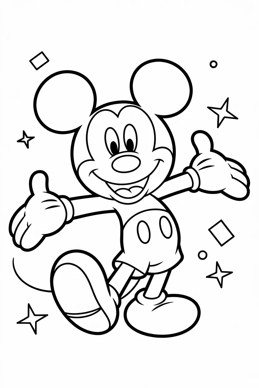 4 Mickey Mouse coloring pages free printable