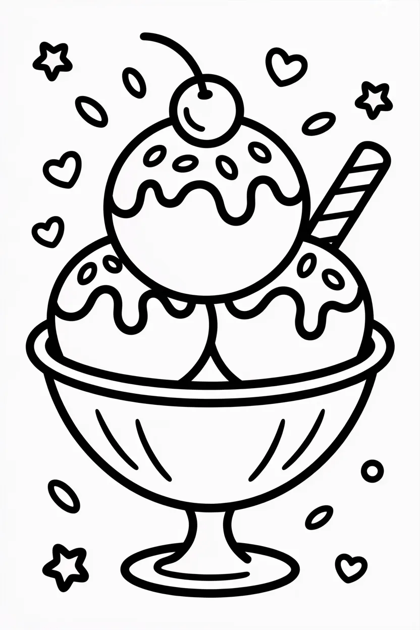Ice cream coloring pages free printable