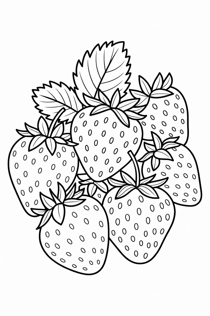strawberries coloring pages free printable