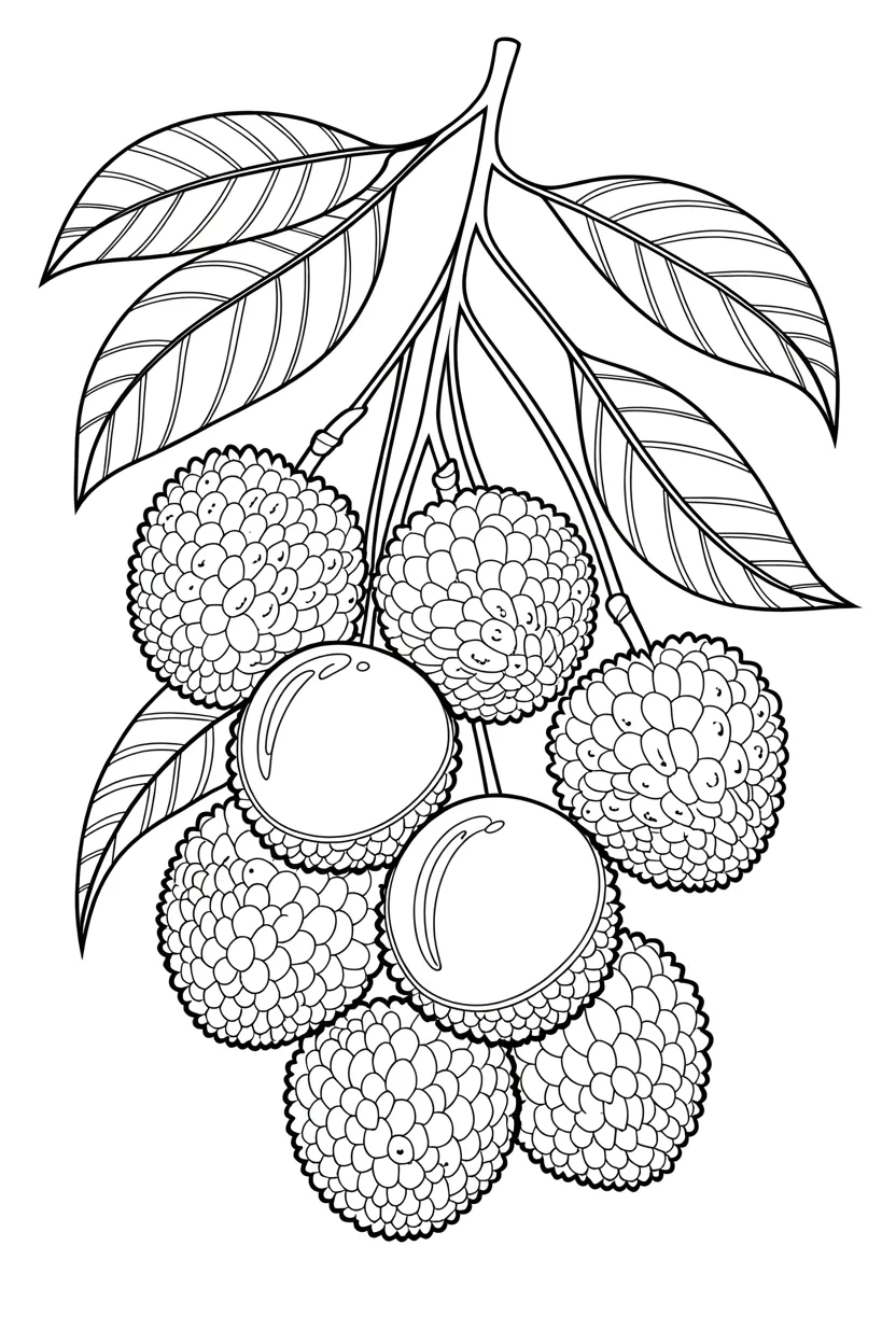 Lychee Coloring Page Free Printable
