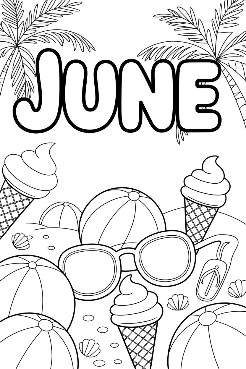 cute june month coloring pages free printable