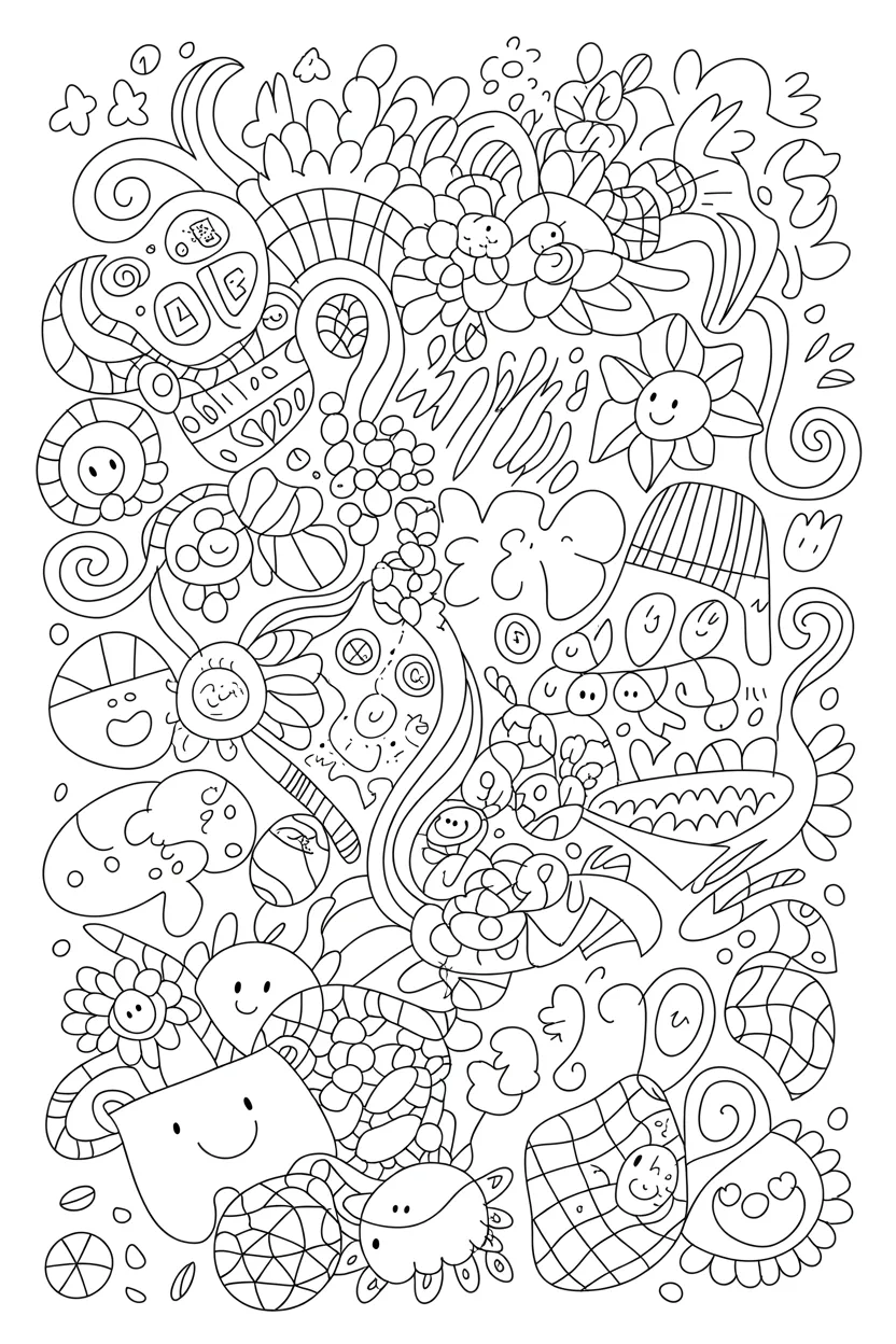 Doodles coloring pages free printable