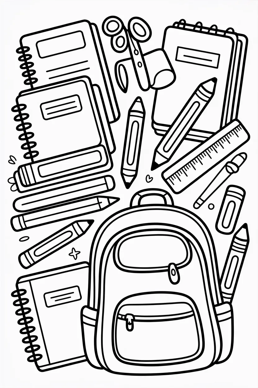 Back to School Coloring Pages Free Printable for Kids
