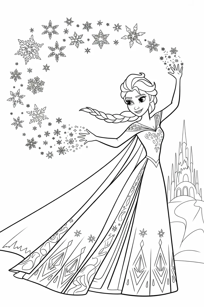 4 Frozen coloring pages free printable