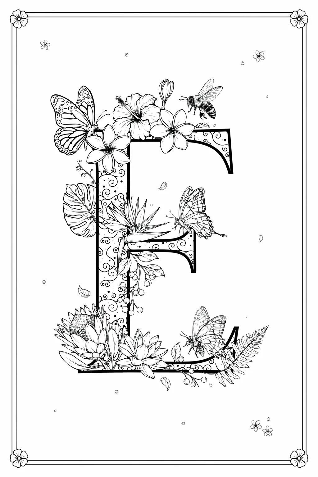 alphabet letter E coloring pages