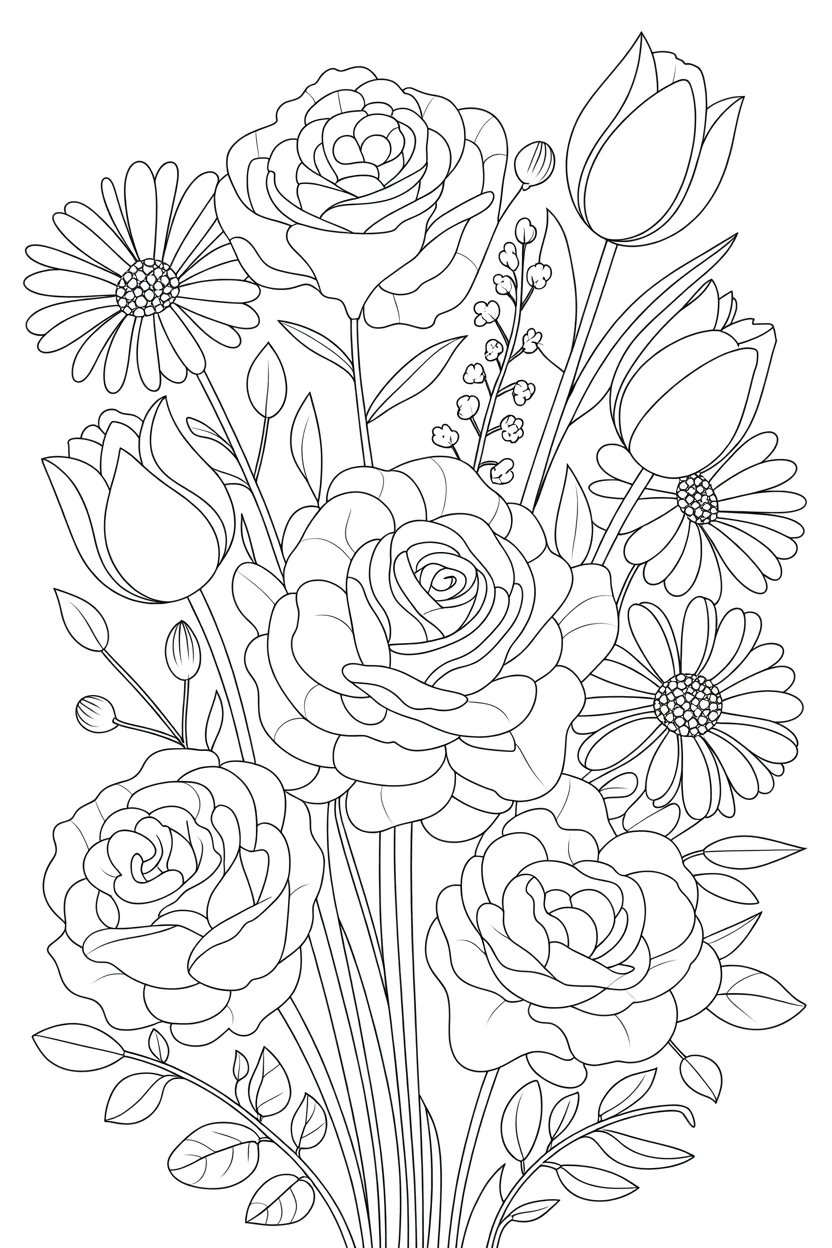 Flowers coloring pages free printable