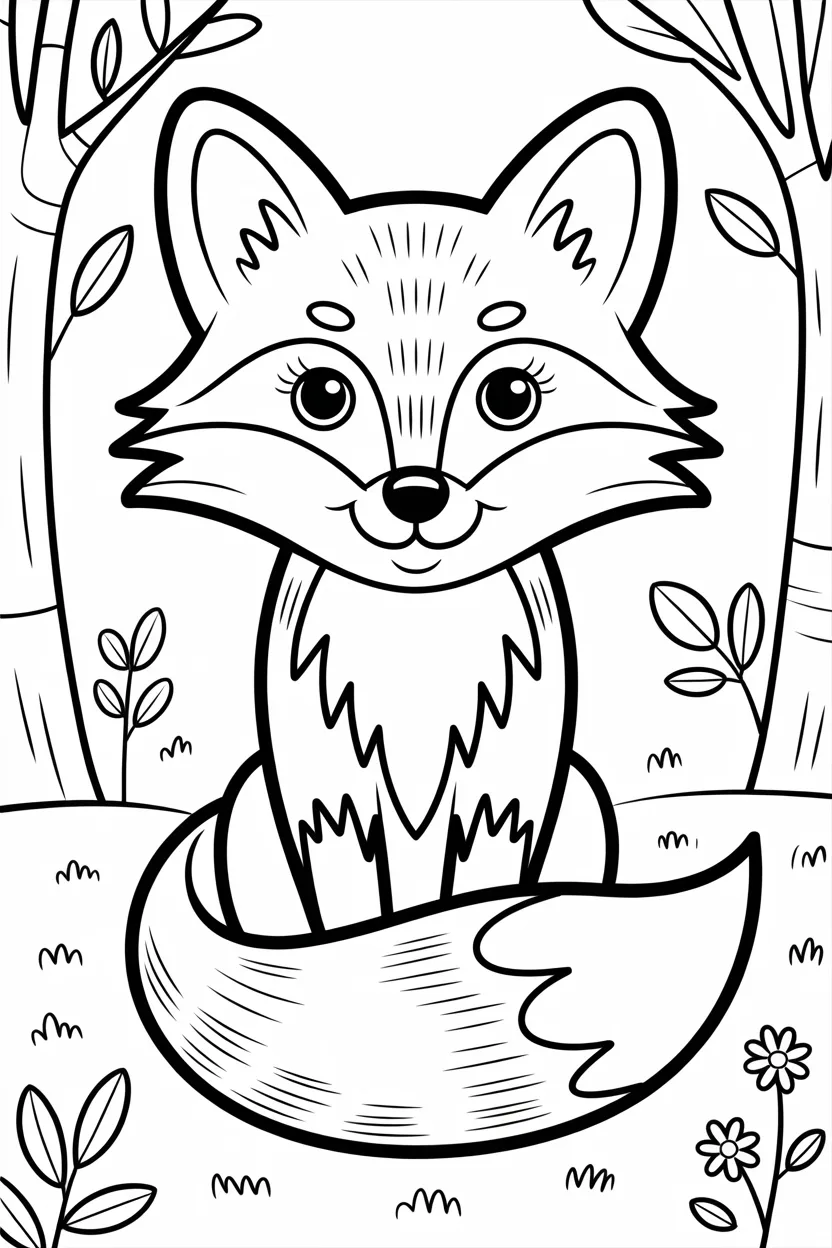 5 Fox coloring pages free printable