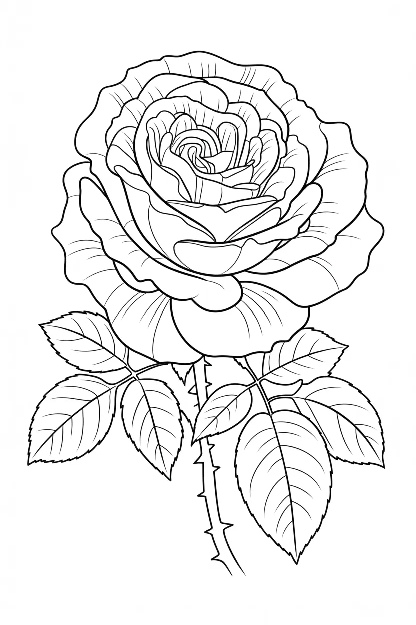 rose flower coloring pages free printable