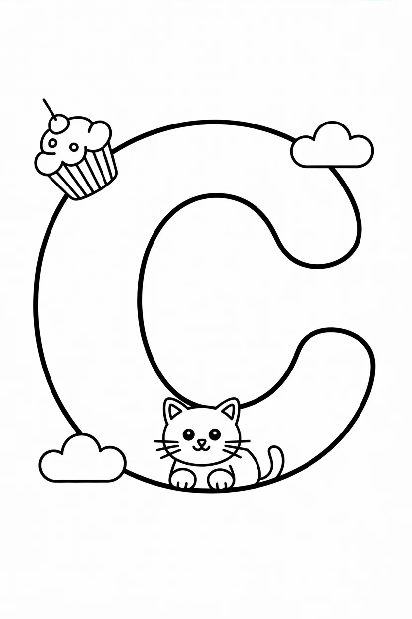 Letter C coloring pages free printable
