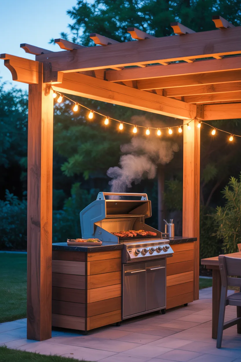 Outdoor BBQ Area With Roof Ideas