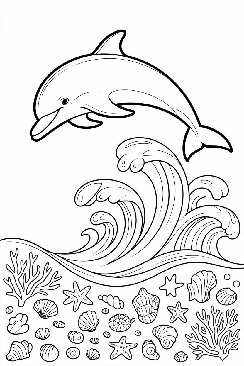 cute dolphin coloring pages free printable