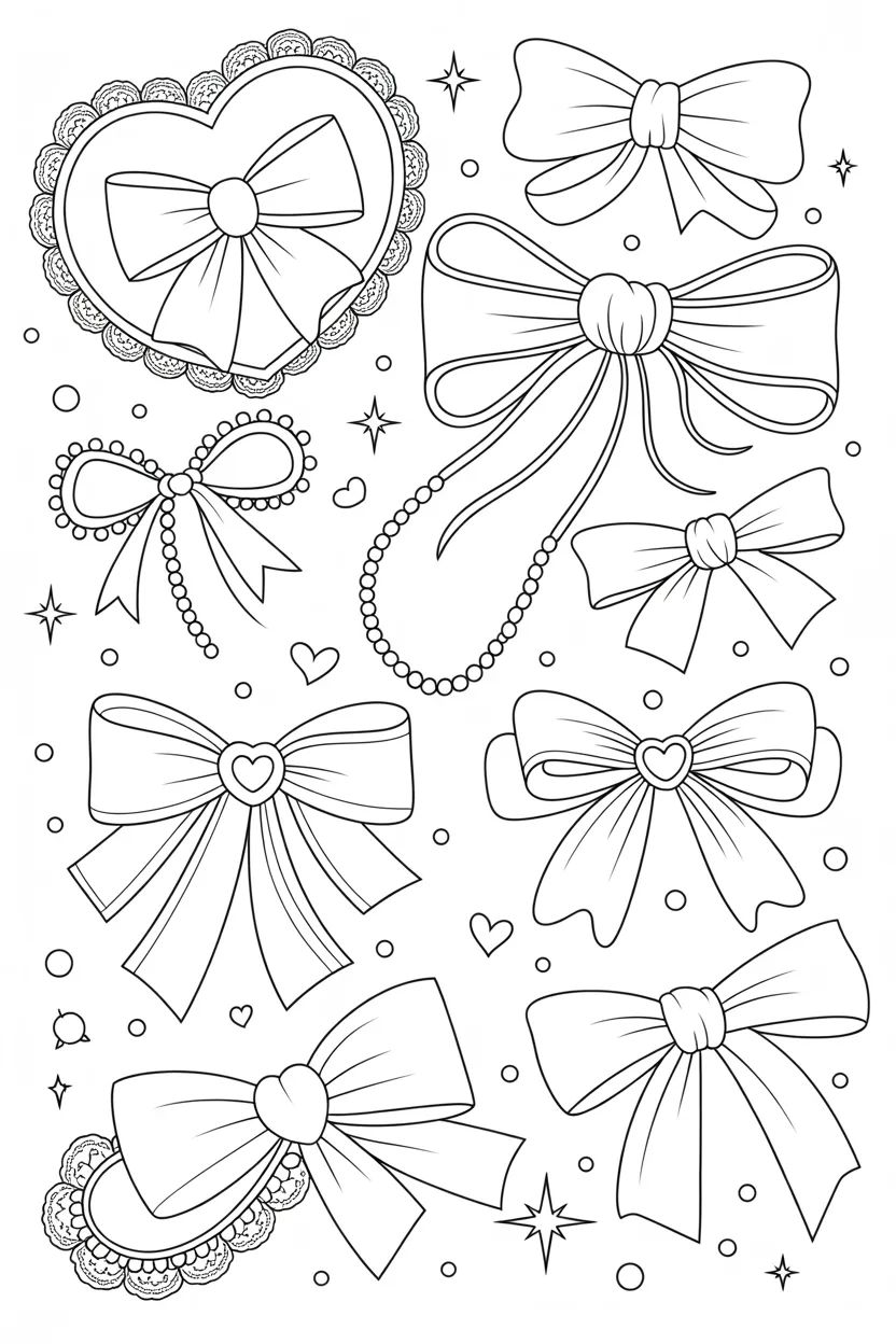 Bows coloring pages