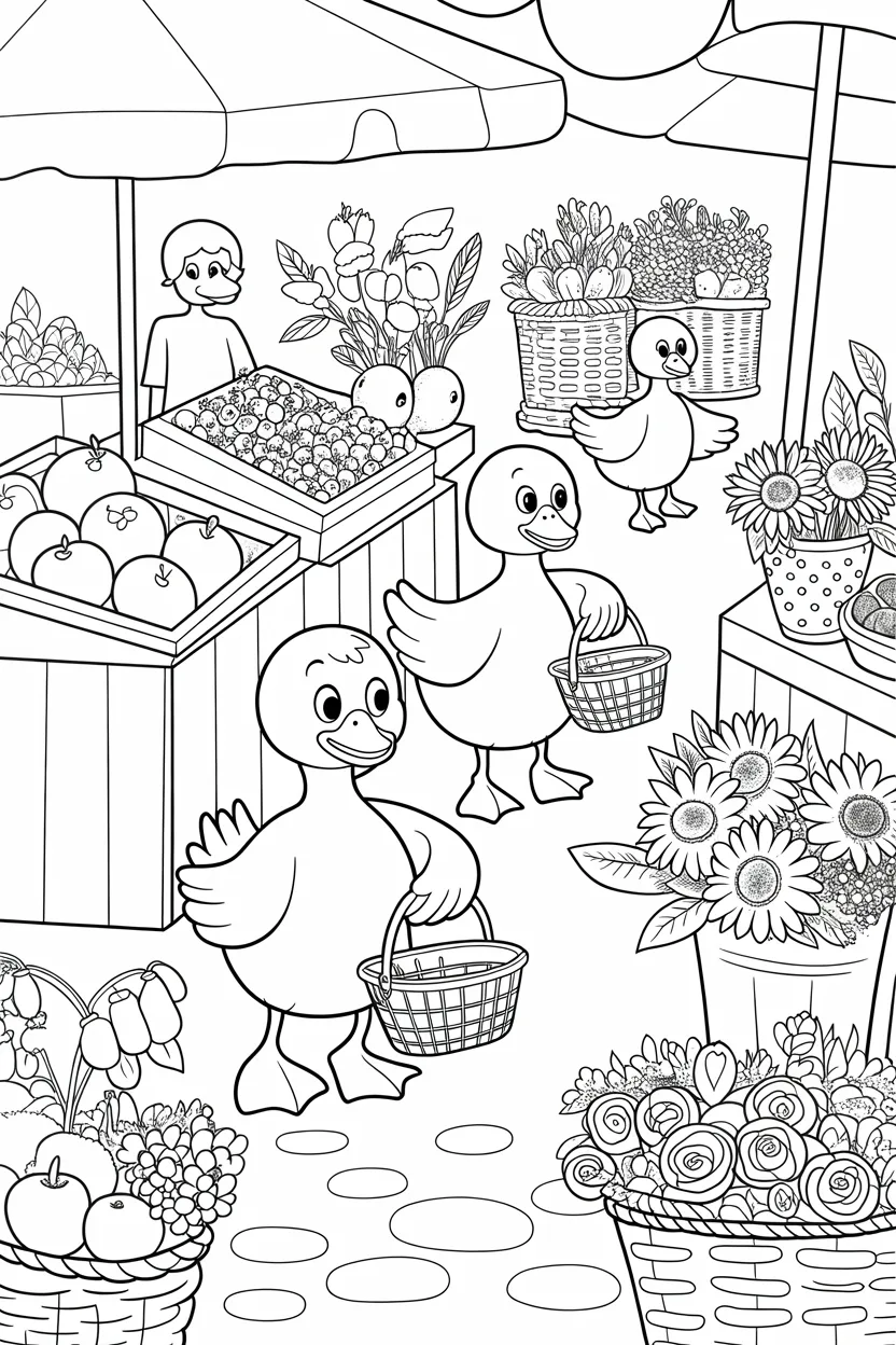 Cute ducks coloring pages free printable