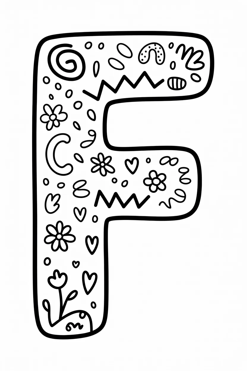 letter F coloring pages free printable