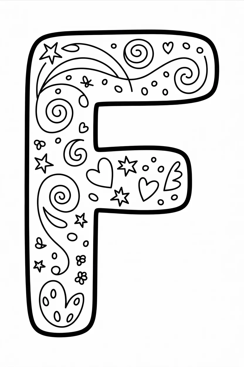 letter F coloring pages free printable