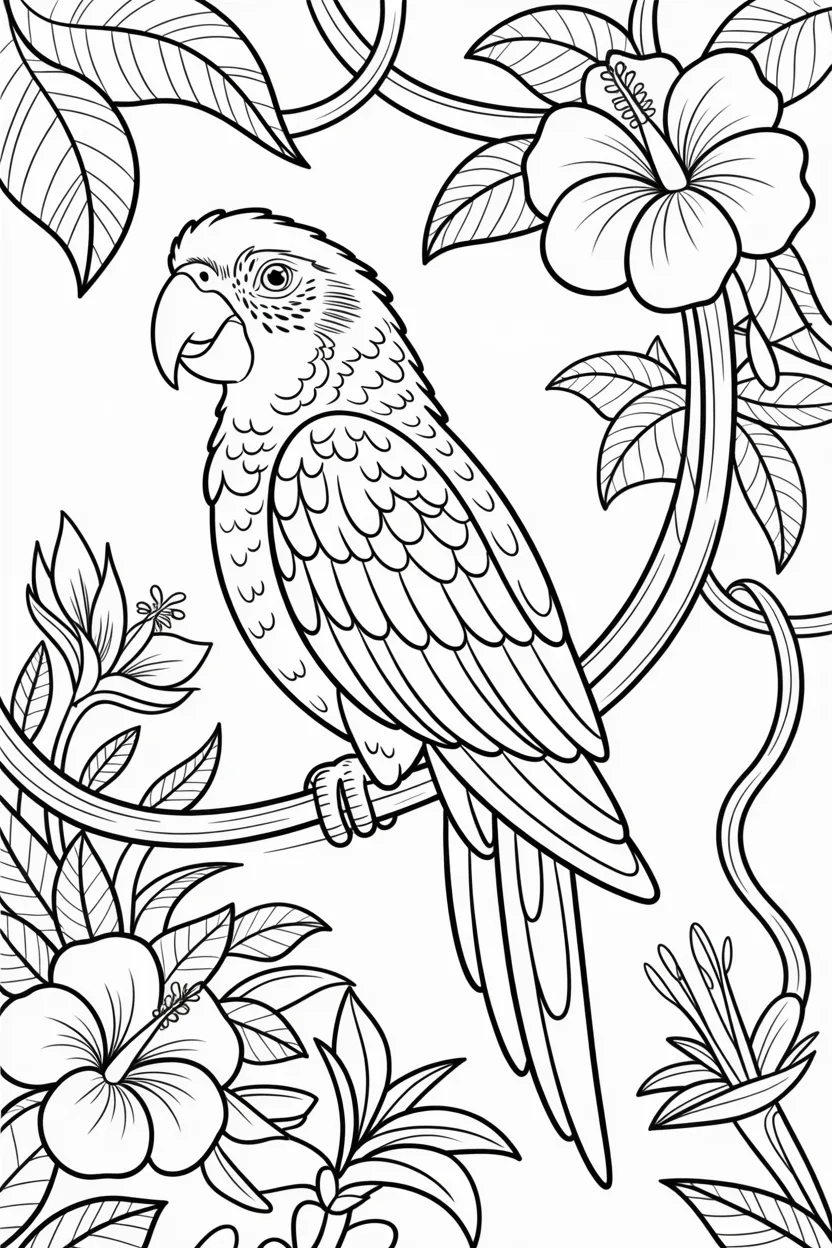 cute parrot coloring pages free printable