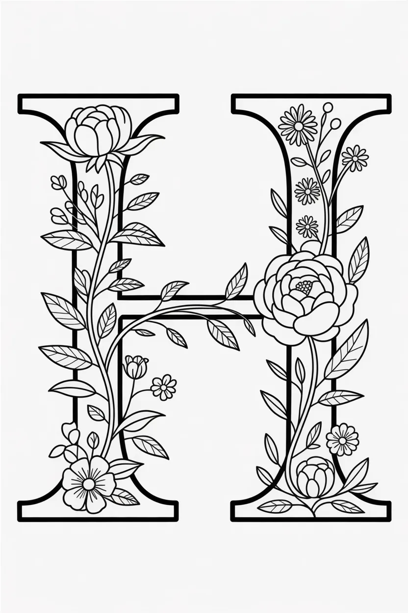 alphabet letter H coloring pages free printable
