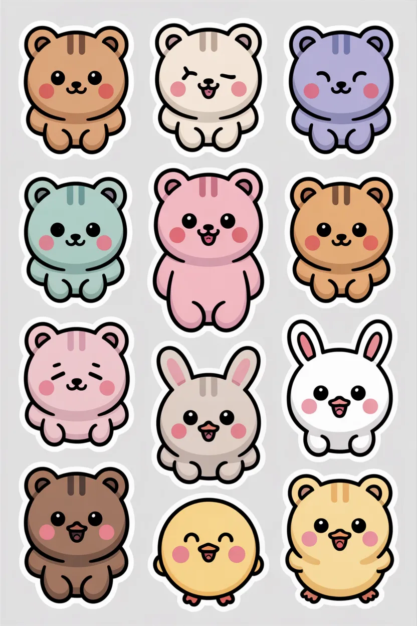 cute doodle stickers free printable