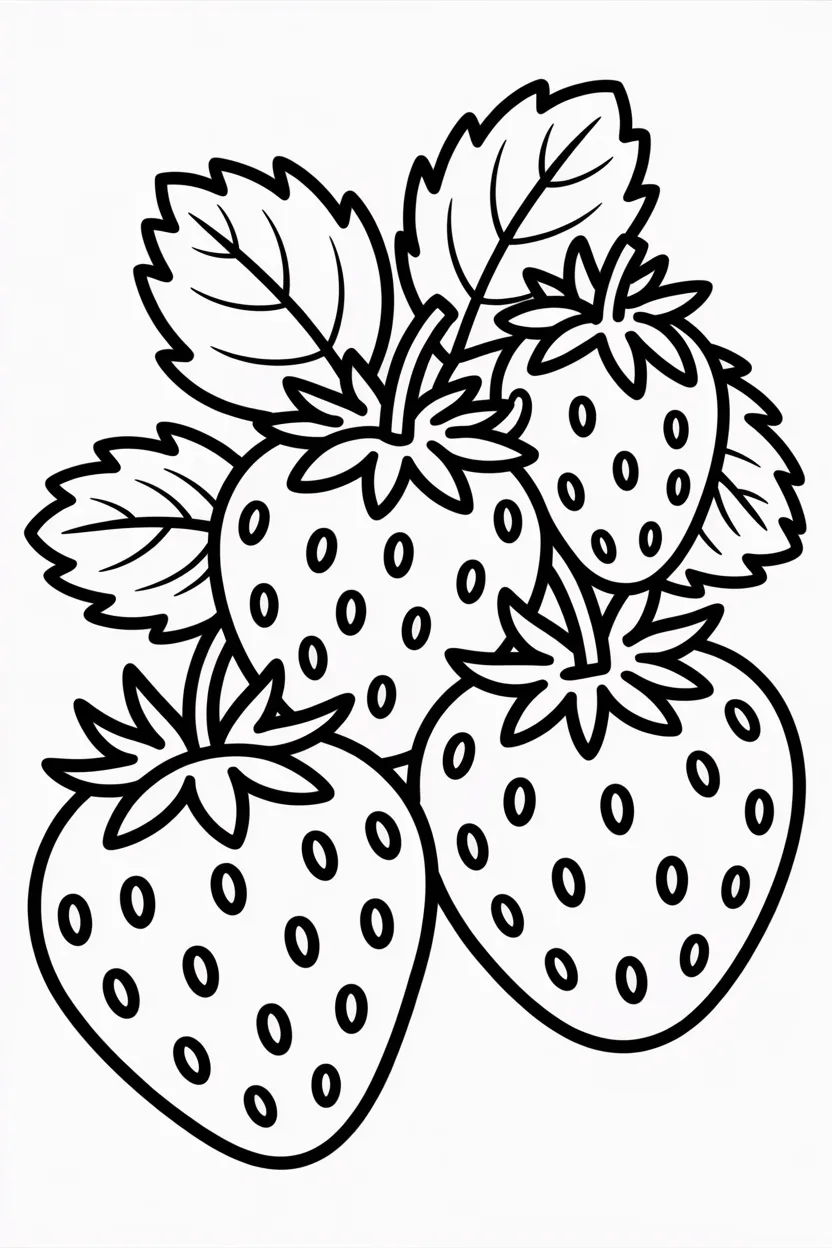 strawberries coloring pages free printable