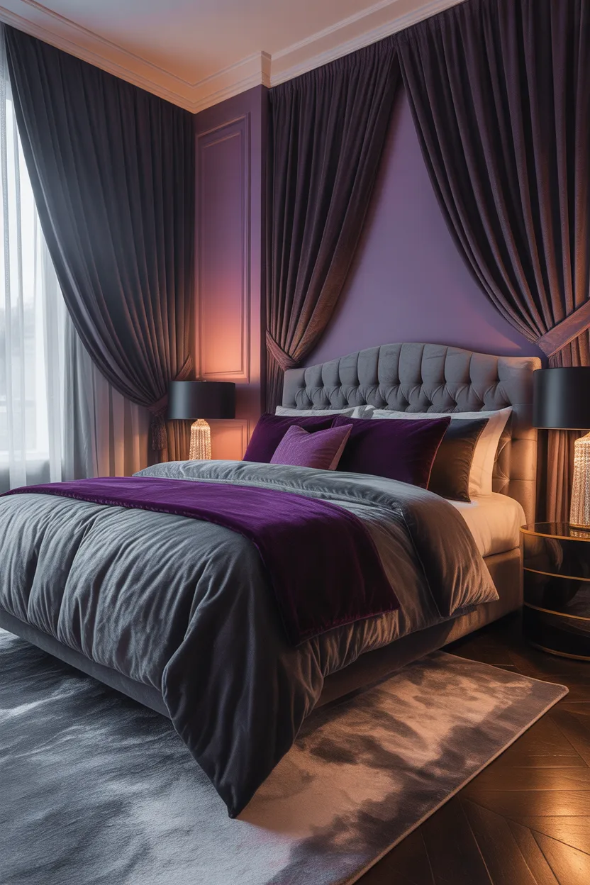 Purple Gray Bedroom Ideas