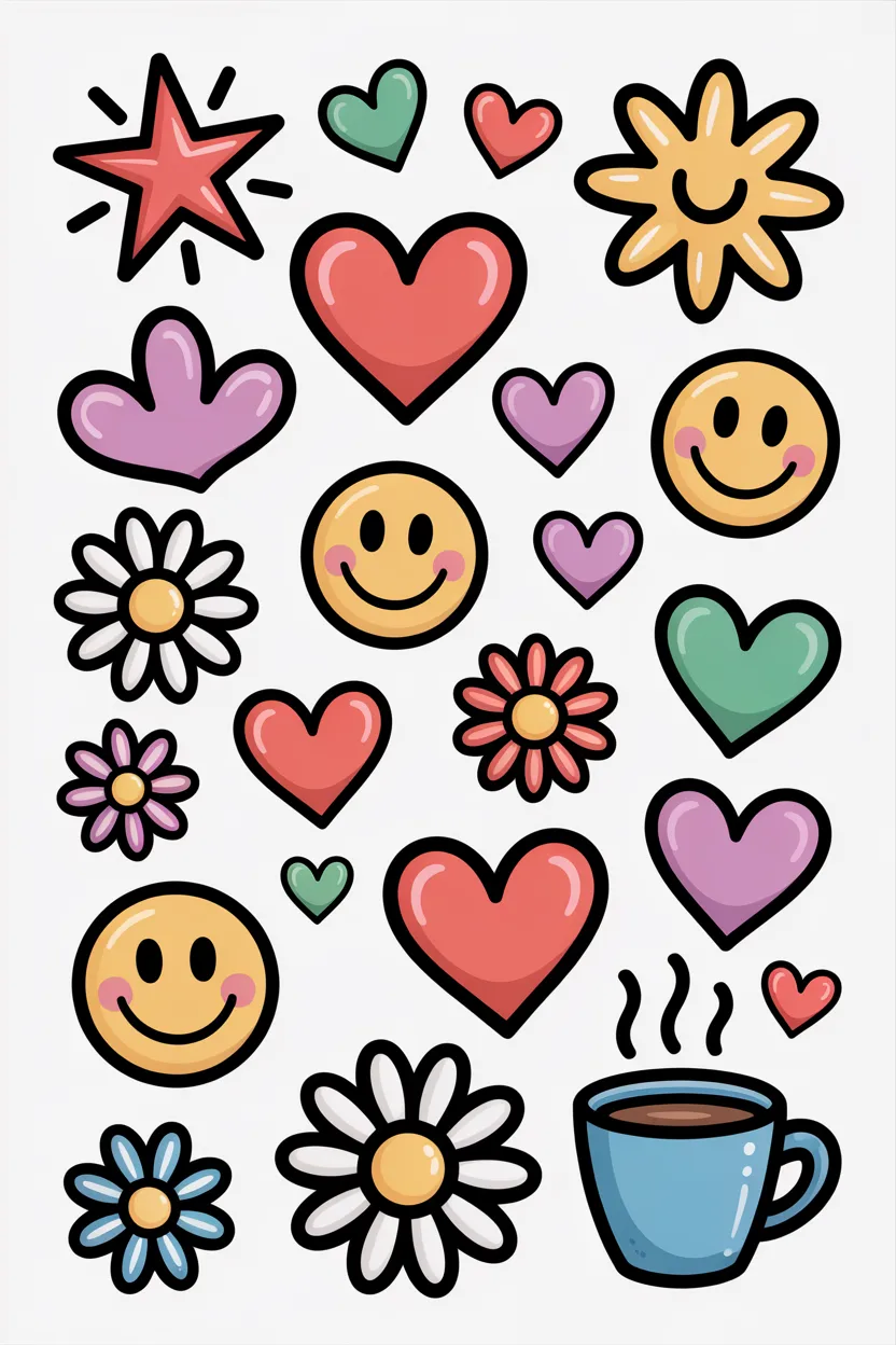 doodle stickers free printable