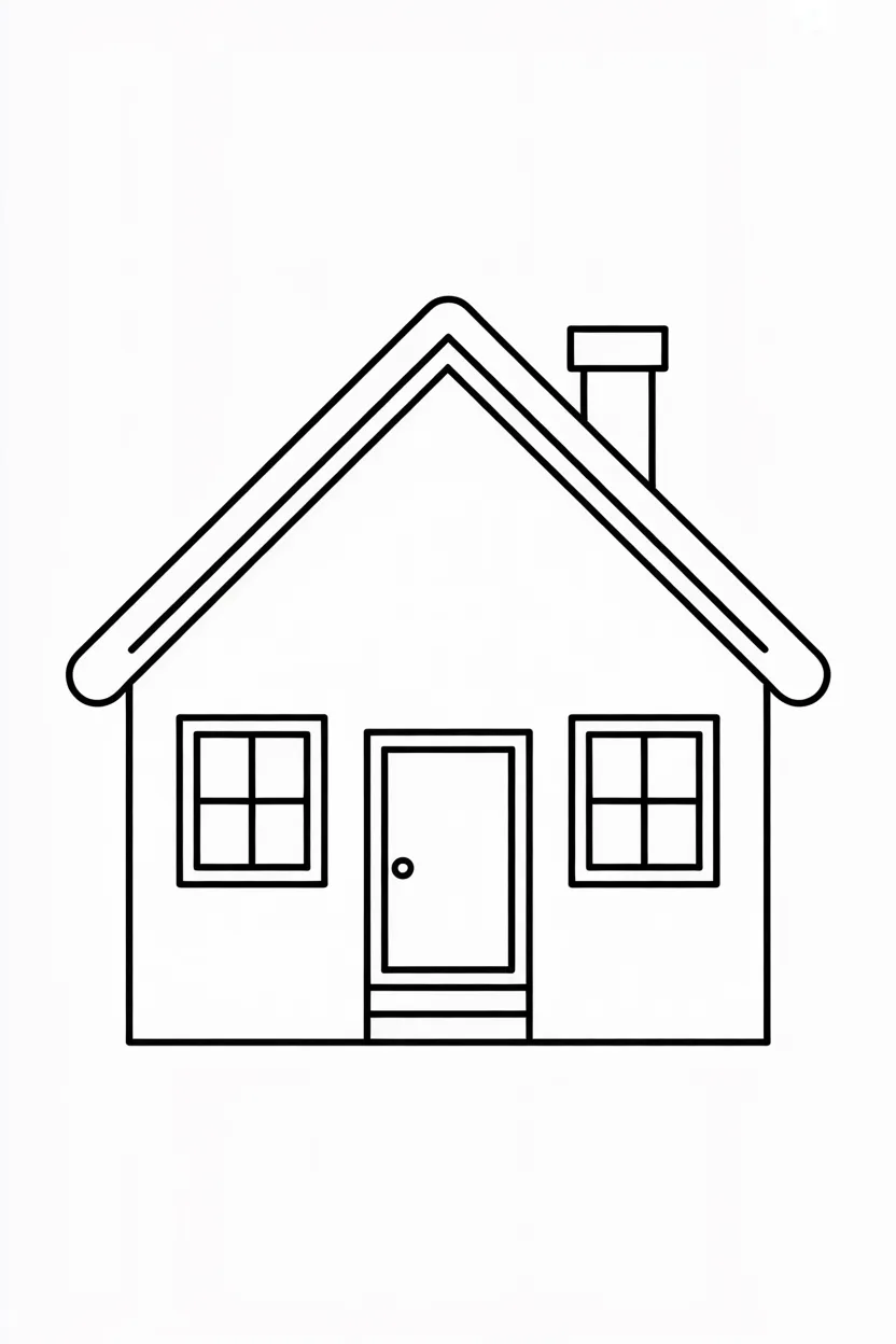Easy House Coloring Pages Free Printable