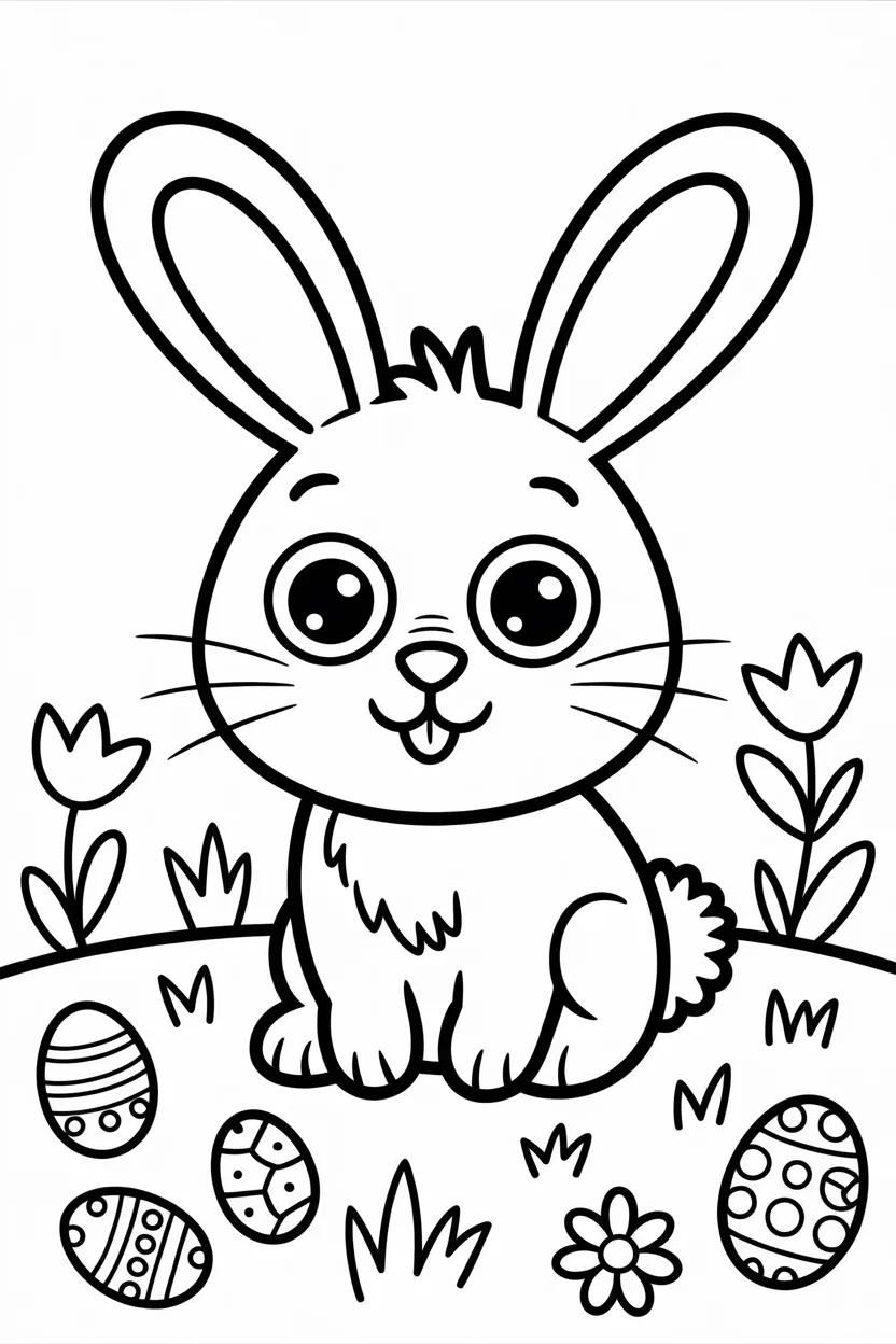 5 Bunny coloring pages free printable