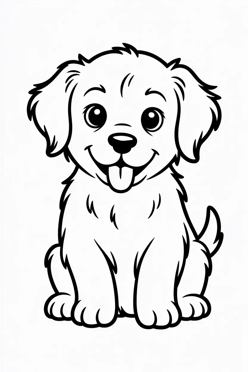 5 Cute Puppy coloring pages free printable